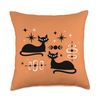 Midcentury Mid Century Retro Cat Atomic Age Space Modern Throw Pillow