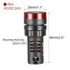 sourcing map 10Pcs Red Indicator Light with Buzzer AC/DC 24V, 22mm Panel Mount Flashing Alarm, for Electrical Control Panel, HVAC, DIY Projects