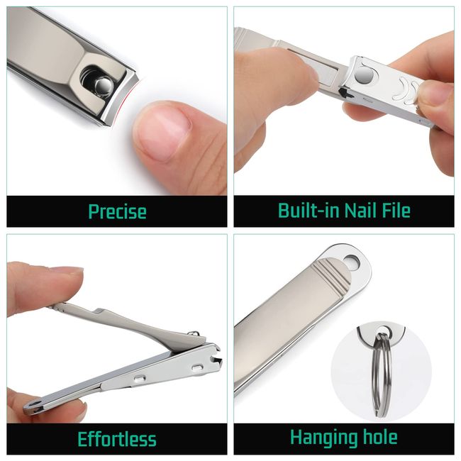 Mini Angled Nail Clippers With Key Holes Professional No Splashs