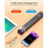 2 Pack Surge Protector Power Strip - 6 Outlets 4 USB Charging Ports, 5Ft Braided