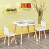 Kids Wooden Table and 2 Chairs Set Cute Bear Shape with Rounded Corners White