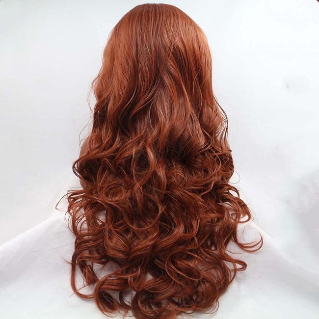 Xiweiya Wigs Long Straight Bright Red Hair Synthetic Lace Front Wig Middle  Part with Heat Resistant Fiber Soft Natural Hairline Replacement Wig for