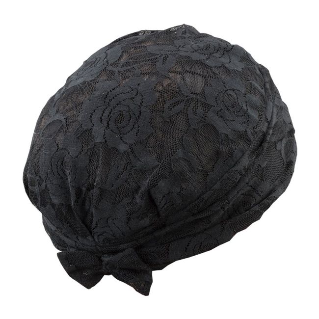 Sanki Kogyo Stylish Hair Cap, Elegant Lace, Black