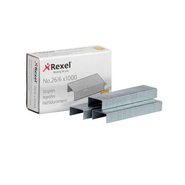 Rexel No.56 26/6 mm Standard Staples, For Stapling up to 20 Sheets, Use with Desktop Staplers and Pliers, Box of 1000, ACCO6131