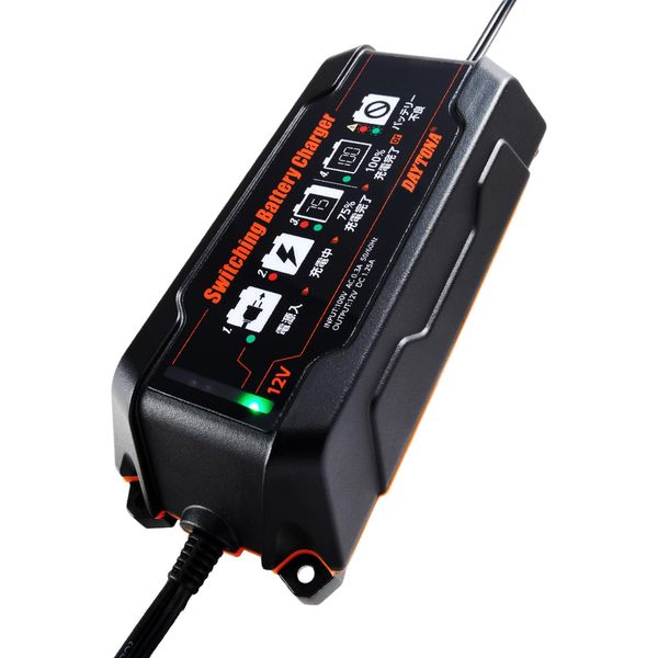 Daytona 95027 Motorcycle Battery Charger (Gel/Air/Open) Waterproof Switching Battery Charger