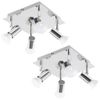Pair of - Modern Square Chrome 4 Way GU10 Ceiling Spotlights