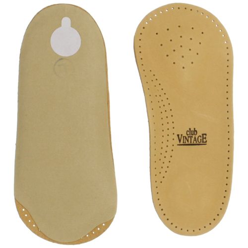 Club Vintage Sheep Leather 63635 Men's Insole, Triple Arch Support, beige
