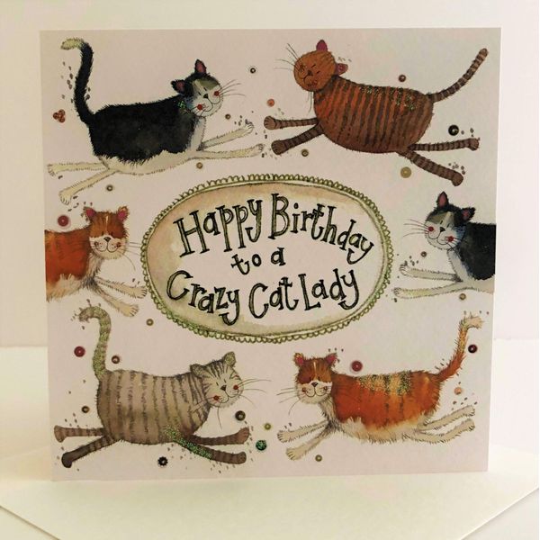 Alex Clark Crazy Cat Lady Birthday Card