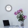 20860 Equity by La Crosse 7" Beveled Plastic Slate Gray Frame Analog Wall Clock
