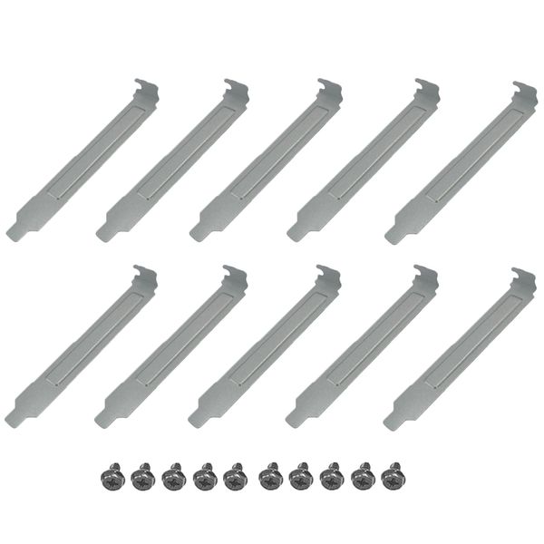 10PCS PCI Slot Covers,Dust Filter Bracket Expansion Blanking Plate for Computer Cases (Silver)