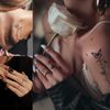 VIWIEU Temporary Tattoos, 15 Pieces, Butterflies, Flowers, Birds, Roses, Stylish, Women's, Girls, Black, White, Temporary Sexy Body Stickers, Gift, Birthday Parties, Photo Shoots, Weddings, Holidays, Waterproof, Long Lasting, Easy to Apply to Arms, Sternu