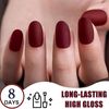 Matte Deep Red Nail Polish - Quick-Drying with No UV Curing Needed, Perfect for Women