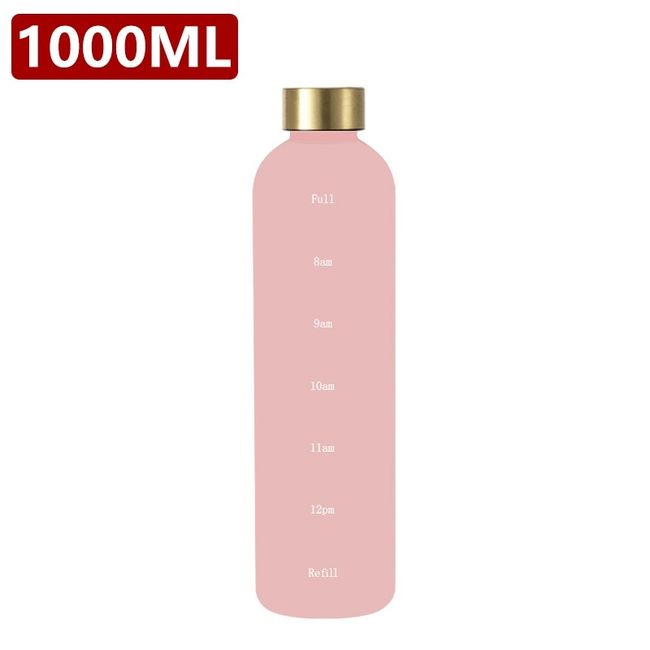 1000ml Sports Water Bottle with Time Marker Outdoor Gym Fitness Portable  Cups