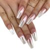 Aurora Nail Powder, Solid White Manicure Gel Polish Parfait Nail Parts, Glitter Gradient, Clear, Fashion, Simple Design, Home Trend, Nail Salon, Workshop Supplies, Glitter