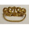 DRAWER PULL W/FANCY STAMPED BRASS BACKPLATE, CAST BRASS HANDLE, NEW OLD STOCK