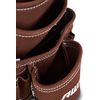 AWP 10-Pocket Suede Tool Pouch | Durable General Construction Leather Tool Pouch | Brown