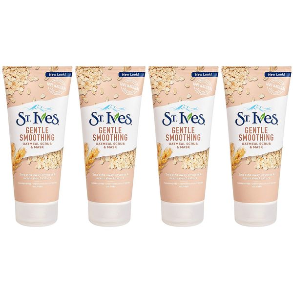 St. Ives Smooth & Nourished Scrub & Mask, Oatmeal 6 oz (Pack of 4)