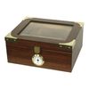 QUALITY IMPORTERS TRADING COMPANY Desktop Humidor, Capri Elegant, Tempered Glasstop, Spanish Cedar Divider, Brass Ring Glass Hygrometer, Holds 25 to 50 Cigars
