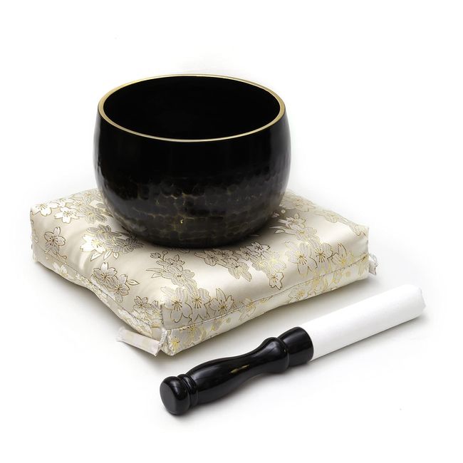 Heavy Tone Daitokuji Rin 3-Piece Set, Square Futon Rin Diameter 5.9 inches (15 cm), Tanaka Butsudan Shop Original Buddhist Tools