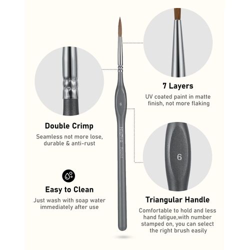 Nicpro 11 Pack Miniature Painting Set, Kolinsky Sable Fine Detail Paint Brushes for Models, Watercolor, Acrylic Oil, Ceramic, Face, Citadel, Art Figure Paint by Number - Thin Artist Kit Nylon Holder