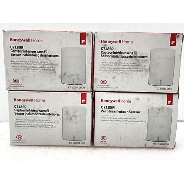 LOT OF 4 HONEYWELL C7189R WIRELESS INDOOR TEMPERATURE SENSOR FOR THERMOSTATS