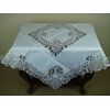 White 51'' Square Embroidered Embroidery Fabric Wedding Tablecloth Table Cover