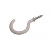 10 x Cup Hook 38MM Screw in White Plastic Coated