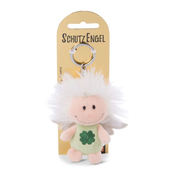 Nici Guardian Angel Keyring with Clover Leaf and Glitter Wings 7 cm - Lucky Charm Angel I Angel Keyring for Lanyard, Keychain & Key ring- 46123