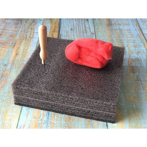 T.F GHG Dense Foam Needle Felting Mat - Black Large Rectangle/Square Thickened Mat - Flat Panel Foam Pad Pin Cushion Mat Holder Craftwork Tool (Square, 8" X 8" X 2.1")