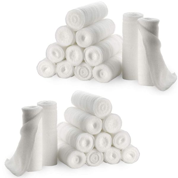 Gauze Bandage Rolls - 4 Yards Per Roll of Sterile Medical Grade Gauze Bandage and Stretch Bandage Wrapping for Dressing All Types of Wounds and First Aid Kit by MEDca, (3" Pack of 24)