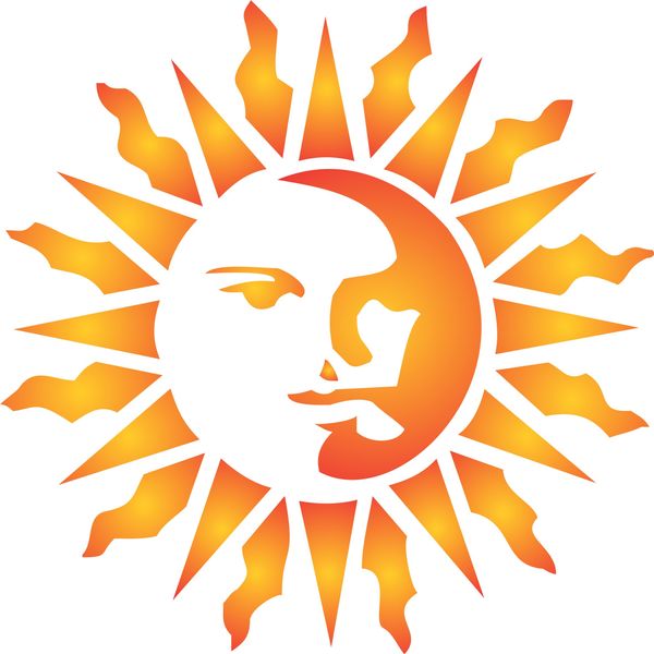 Sun Stencil - 26.5 x 26.5cm (L) - Reusable Large Celestial Sun Ray Wall Stencil Template