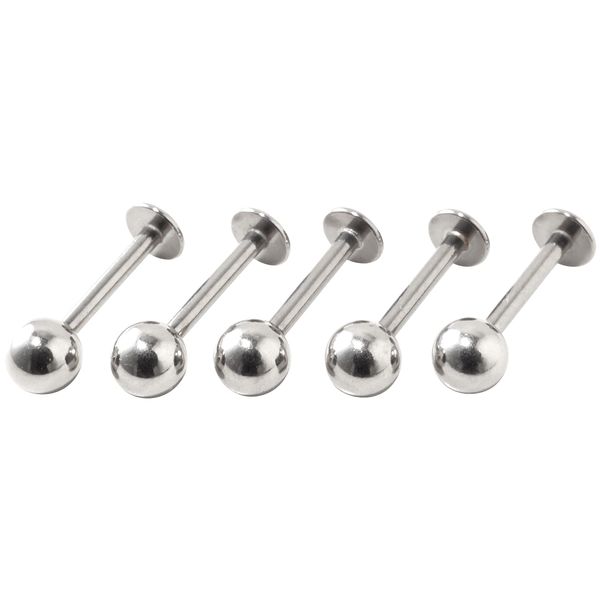 [From da Phactory] From da Factory Labret Stud Earrings Set of 5 Silver Cartilage Piercing Body Piercing