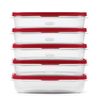 Rubbermaid EasyFindLids Meal Prep Containers, 5.5 Cup, Red