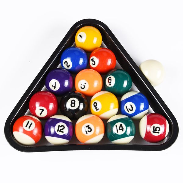 ISPiRiTo Billiard Ball Set Mini Size 1-1/2 Inch Pool Balls Set Complete 16 Balls Set American Style Resin Balls Pool Table Accessories for 6FT Pool Table