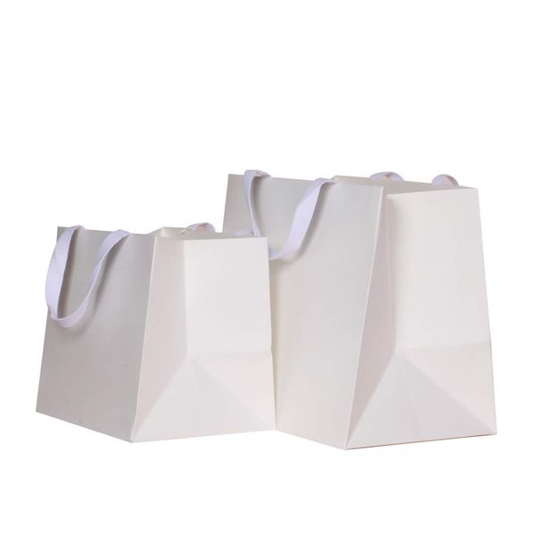 PAPERIST 12pcs 9x7.9x9" Small Square Paper Bags, Sturdy Durable Thick Gift Bag, Perfect for Flower Gift Bags, Lunch Box Bags