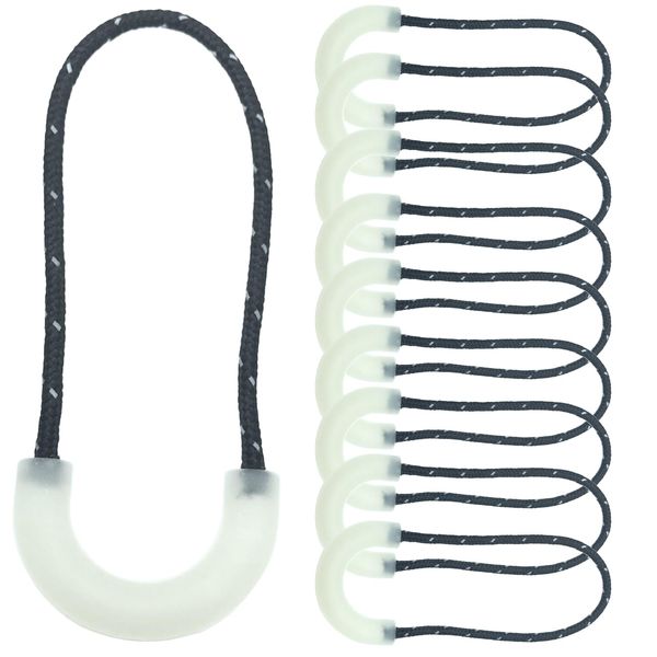DY.2ten Zipper Pull, Zipper Tab, Zipper Pull Cord, Zipper Pull, Set of 10, Replacement Pull Cord, Zipper Pull Tab, Zipper, Pulls, Includes Reflective Materials, Double-Sided, Easy Installation, Easy