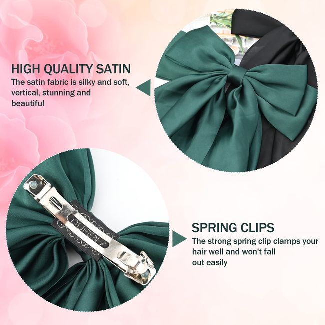 Free Shipping Black Silk Big Bow hairpins for hair women spring