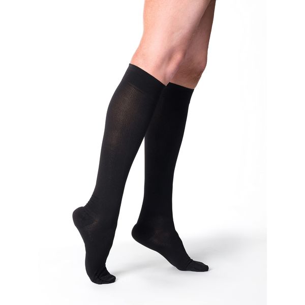 SIGVARIS Women’s Essential Cotton 230 Closed Toe Calf-High Socks 20-30mmHg