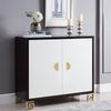 Jiozermi 4 Packs Half Moon Cabinet Pulls, 2 1/2 inch Drawer Pulls, Semicircle Pulls, Solid Brass Hardware Pull, Gold (Total Length: 3.74")