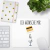 JUNIWORDS Mauspad Mousepad, Ich wünsche Mir Koks & Gin (1006478)