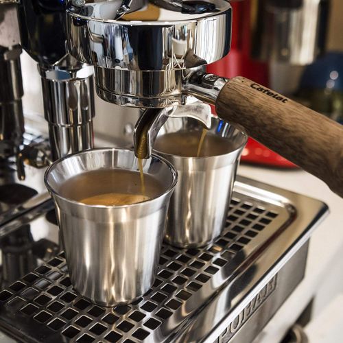Love-KANKEI Espresso Cups, Stainless Steel Double Wall Insulated Coffee Mugs 150 ml/5 oz Set of 2