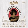 La Bella 40PS Golden Alloy - Light, 6-String Acoustic Guitar String 12-52