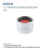 Moen 3924 2.2 GPM Female Thread Aerator, Chrome
