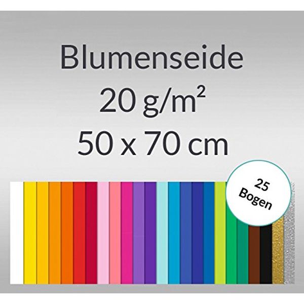 Blumenseide 20 g/qm 50 x 70 cm weiß - 25 Bogen