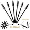 100PCS Black Mascara Eyelash Wands Applicator Brushes Makeup Extension Spoolies
