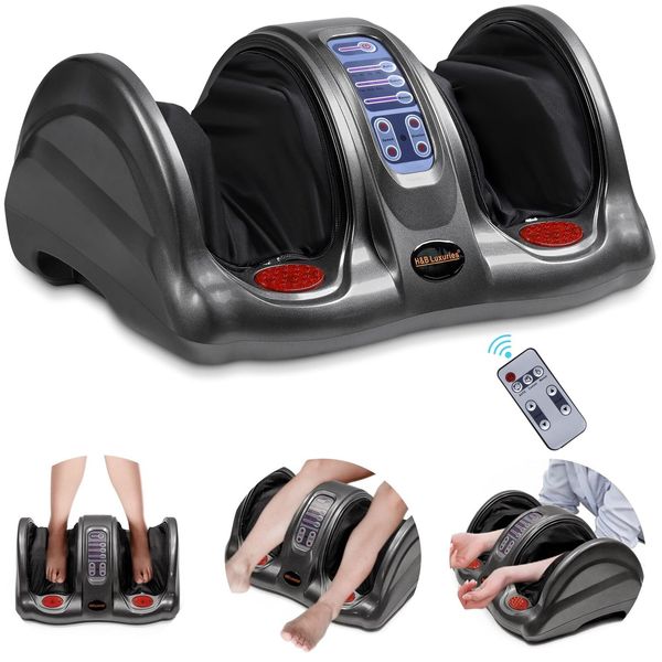 Gray Shiatsu Kneading Rolling Foot Massager Health For Circulation & Pain Relief