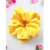 Solid Yellow Velvet Hair Scrunchy Small