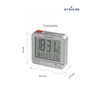 Atrium A740-19 Digital Radio Alarm Clock LCD Sensor-Controlled Night Light Function Snooze Function Top Stop Travel Alarm Clock Silver/Red