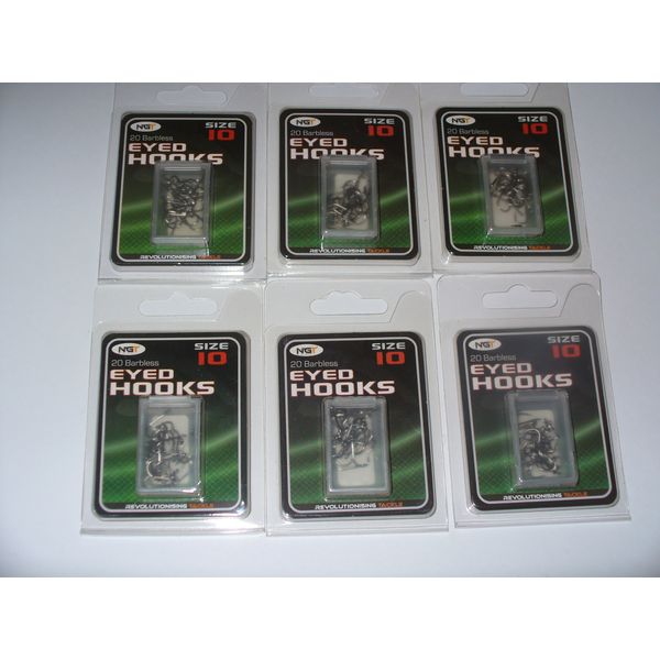 120 barbless eyed hooks size 10 fishing/angling