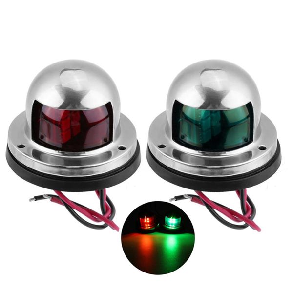 Krtopo 2Pcs Boat Navigation Light LED Boat Light 12V Safety Light Warning Signal Light for Boats Kayak Yacht Marine Pontoon (Red Green)